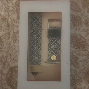 Tory Burch Black and White Geometric Watch Strap